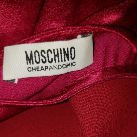Moschino Cheap And Chic Burgundy Dress Size 10 - Picture 2 of 8